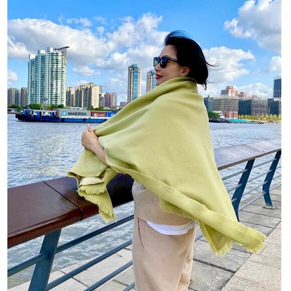 AmandaX “Impression of Summer” Silk-Wool Jacquard Large Scarf/Shawl Throw - Picture 16 of 16